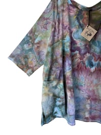 Image 3 of 3XL Cotton Woven Forager Top in Earthy Watercolor Ice Dye
