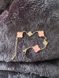 18K 4 Leaf Clovers bracelet (Pink)