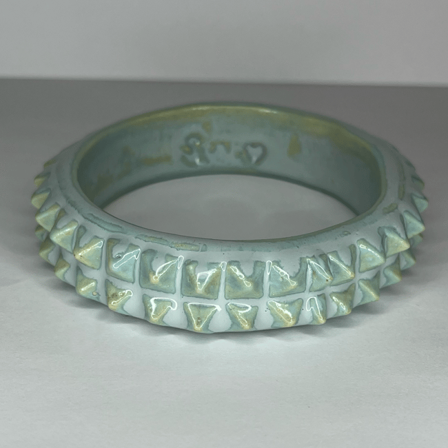 Pale Blue Studded Bracelet - 8 in Inner Diameter