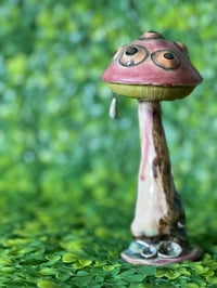 Image 2 of Mushroom with Eyes Hand Built Ceramic Magic Forest 