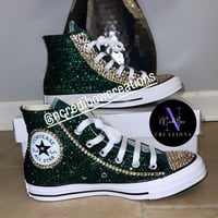 Image 4 of Fully Bling High Top Chucks w/ Gold