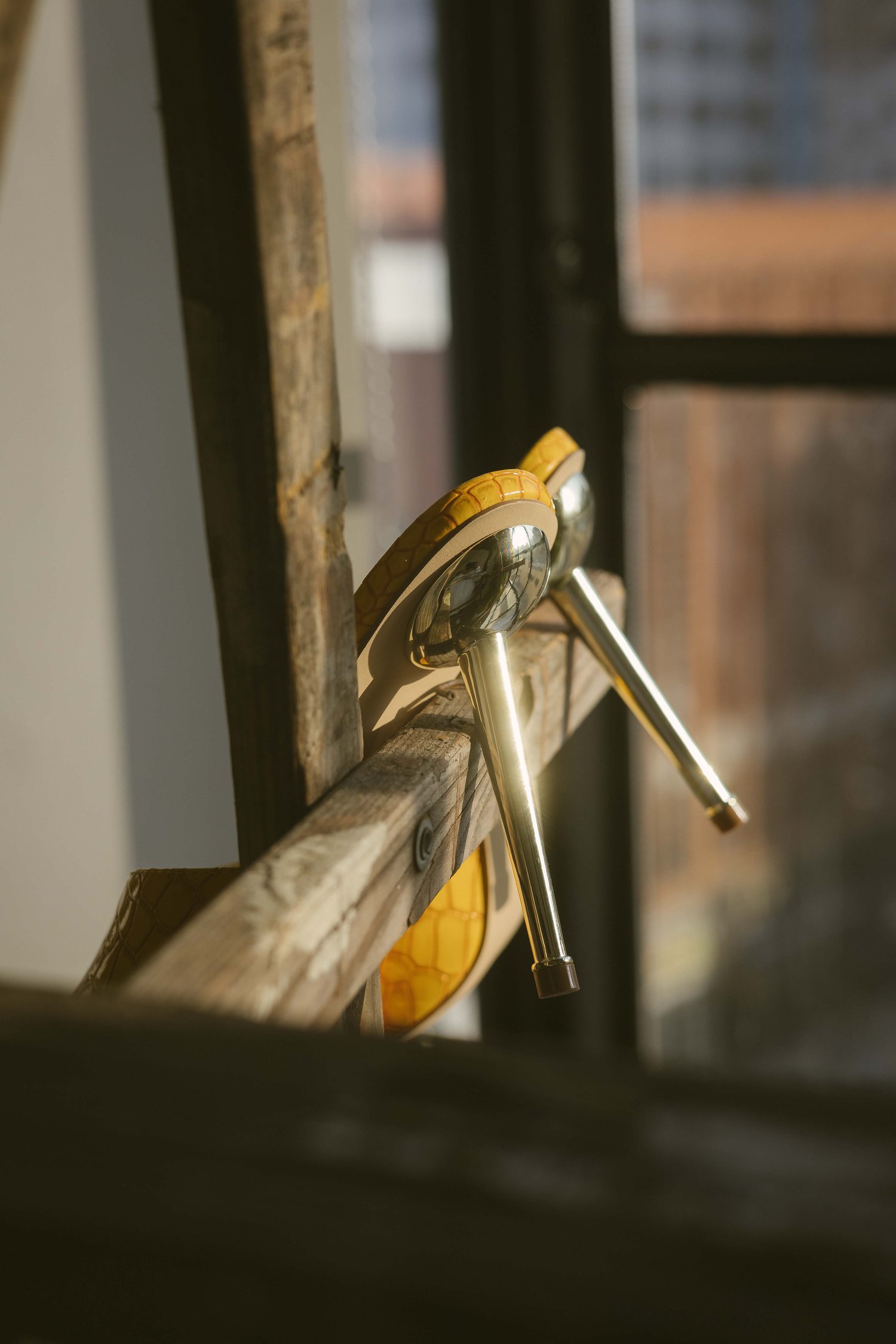 Image of Canary Croc Embossed Mules