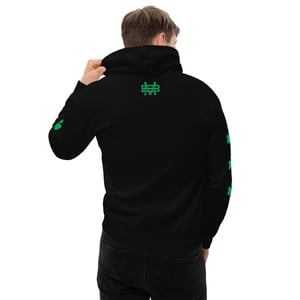 Image of Shamrock Lightning Bolt Unisex Black Hoodie