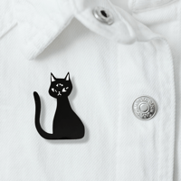 Image 5 of Black Kitty •  2” acrylic pin • Two variants