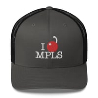 Image 3 of I [CHERRY] MPLS Trucker Cap (Black)