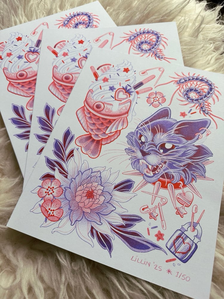 Magical Girl Risograph Print