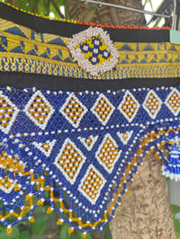 Image 2 of Tribal Boho Belt- triangle beads BLUE