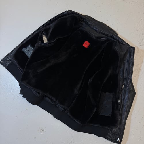 Image of 2000s Fleece Lined Leather Jacket, Size XL