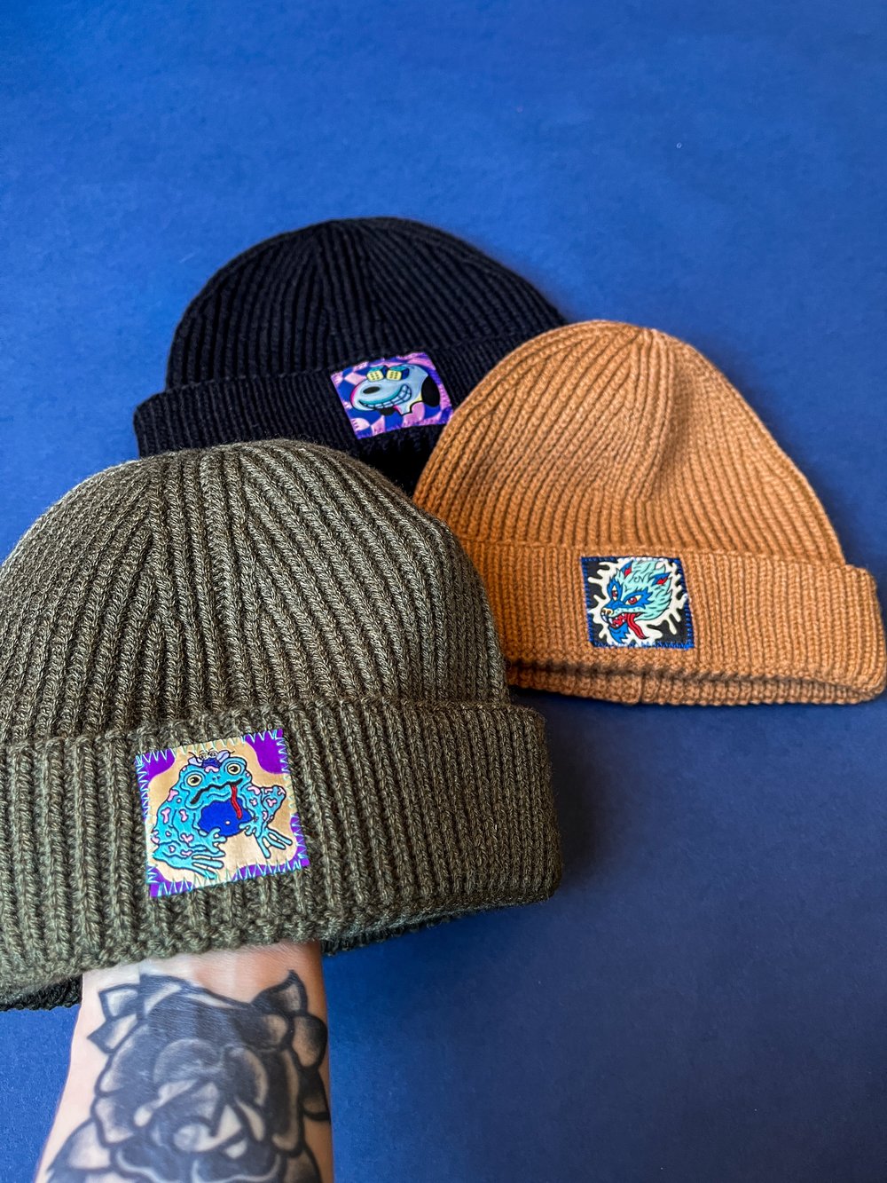 Image of Olive Acid Frog Trawler Beanie