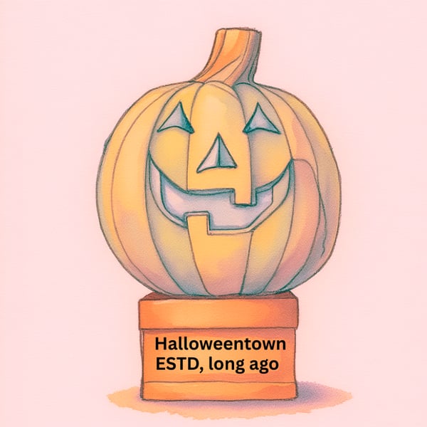 Image of Halloweentown Pumpkin statue art prints 5 x 7 #1