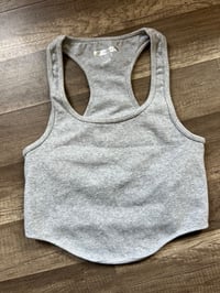 Image 1 of Forever 21 thick ribbed crop racer back tank with bra 