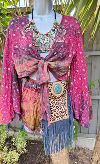 Image 2 of Wanderlust Stevie top Maroon glitter  throughout upto 14