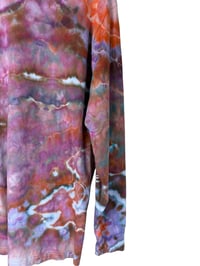 Image 6 of M Unisex Adult Soft Long Sleeve Tee in Bold Warm Geode Ice Dye