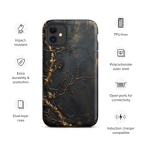 Image 3 of Gold and Black Tattered Texture Gnarled Roots Goth Inspired Tough Case for iPhone®