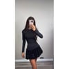 Black Glitter Hem Dress