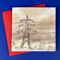  'Christmas Pylon' Luxury Greetings card (single or multipack)