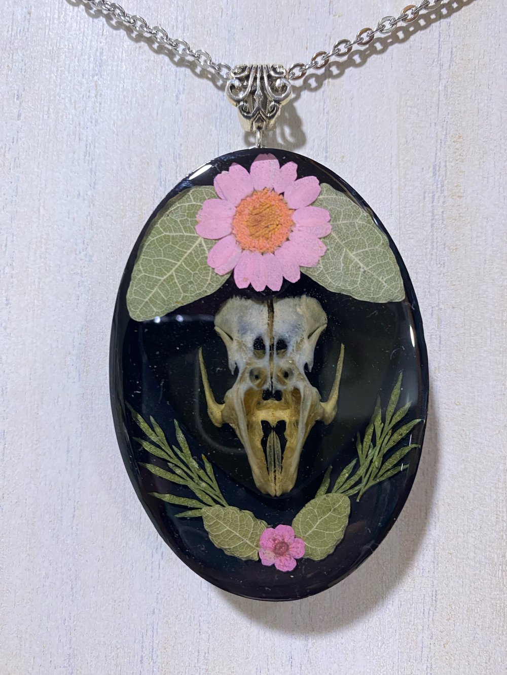 Bunny skull pendant 