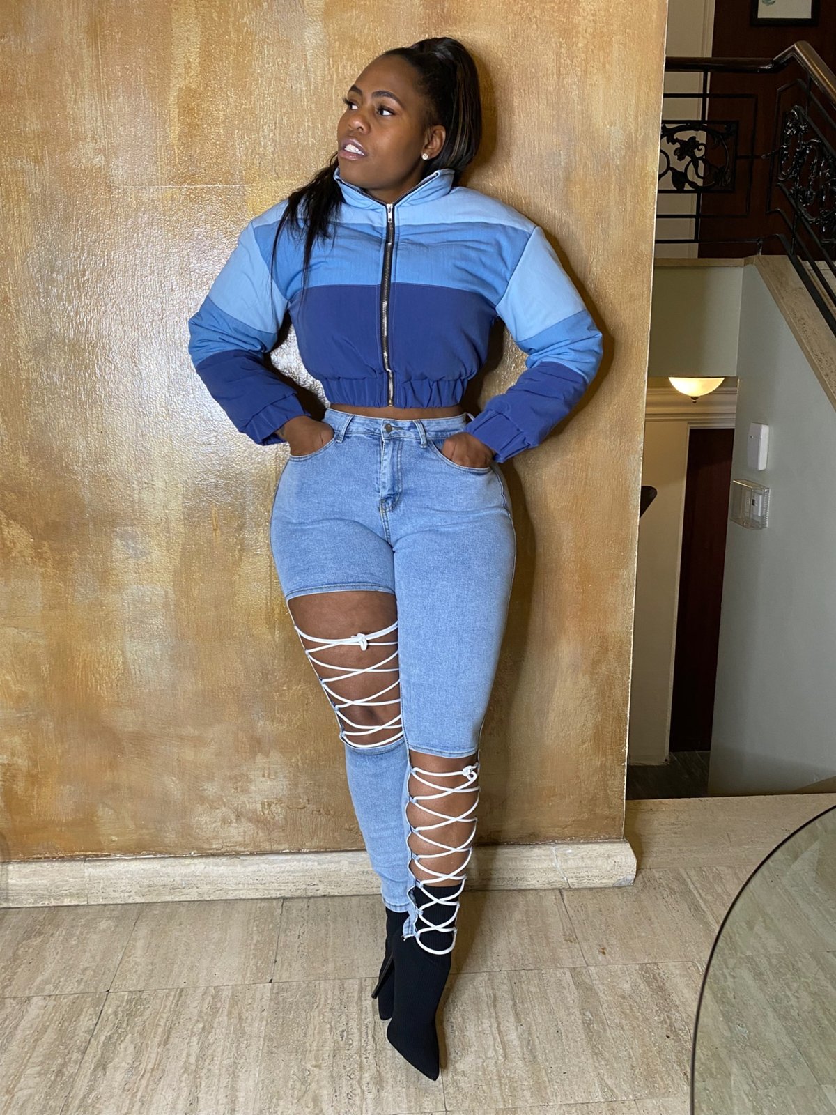 Tie up jeans