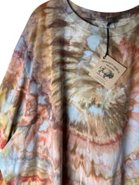 Image 6 of 4XL Unisex Adult Soft Long Sleeve Tee in Earthy Ammonite Spiral Ice Dye