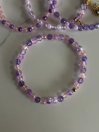 Image 7 of Glinda Inspired Pink & Purple Tumbler Bracelet Stack | Wizard-Inspired Cup Charm