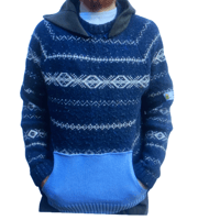 Image of Blokes /Unique Hooded Woollen Jumper/ With  Sweatshirt Style Pocket