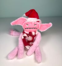 Image 1 of Weighted Hand Embroidered Grumpy Monster - Pink