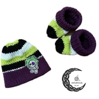 Image 2 of Baby Hat, Blanket & Booties Set, BabyBeetlejuice Design, Handmade