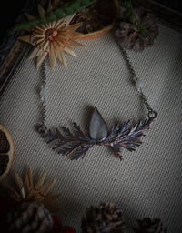 Real juniper and rainbow moonstone necklace