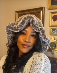 Image 1 of Faux Fur Ruffle Hat