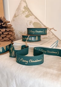 Image 1 of Moss Green Christmas Ribbon