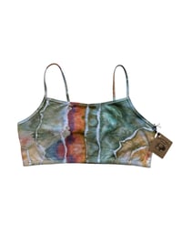Image 2 of XL/XXL (42) Cotton-Blend Strappy Bralette in Earthy Geode Ice Dye