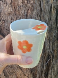 Image 1 of Orange Flower Travel Cup