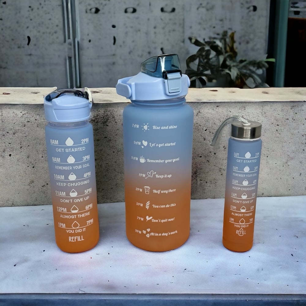 3-piece set large gallon water bottle