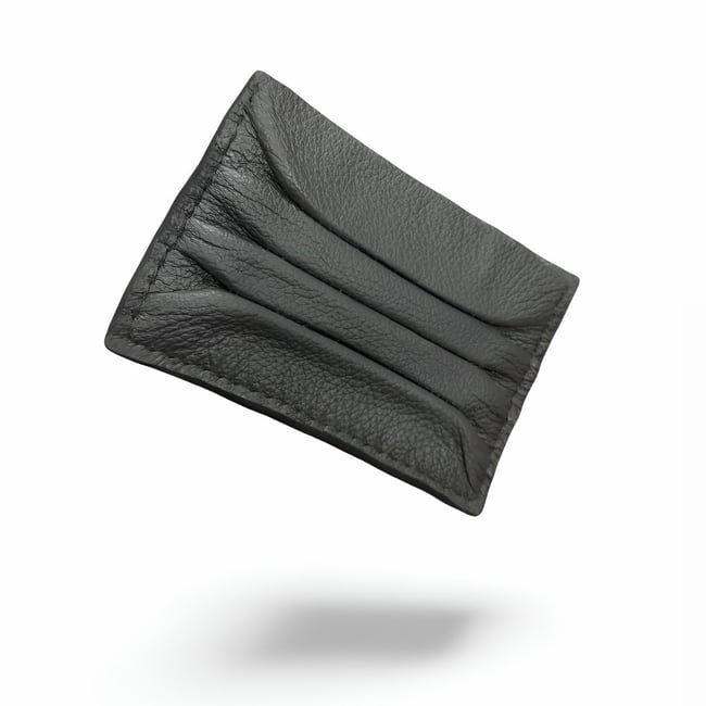 Creased Leather Card Holder