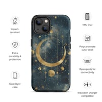 Image 25 of Blue and Gold Celestial Moons Design Tough Case for iPhone®