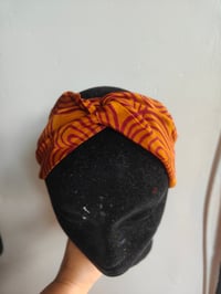 Image 6 of Turban Head Band- recycled sari fabric Rust