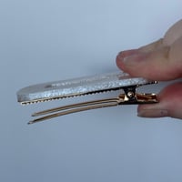 Image 3 of White Glitter Hair Slide (rectangle shape)