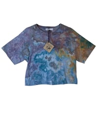 Image 2 of XS Crop Cotton Tee in Soft Watercolor Ice Dye