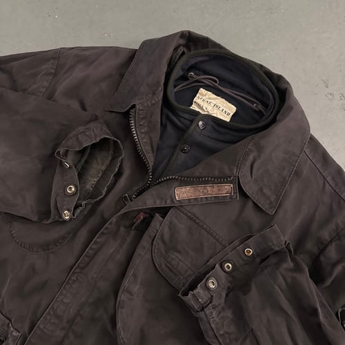 Image of AW 1994 Stone Island Raso Gommato 3D pocket jacket, size XXL