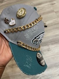 Image 2 of Gold custom Eagles all gray hat