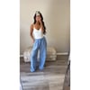 Blue Striped Linen Trousers 