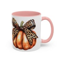 Image 10 of Orange Pumpkin with Cheetah Bow Mug