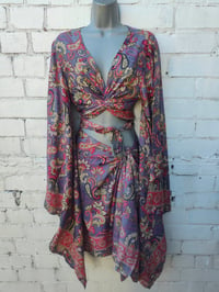 Image 2 of Pefkos co ord sarong set -autumnal pinks