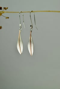 Image 2 of Silver olive leaf earrings 
