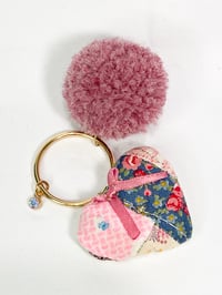 Image 2 of My Heart To Yours Ornament Quilted Mini Keychain 4