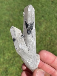 Image 7 of Mongolian Quartz with Calcite and Hematite Flowers #1799