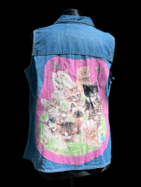 Image 1 of XL Kitten Vest Button Down