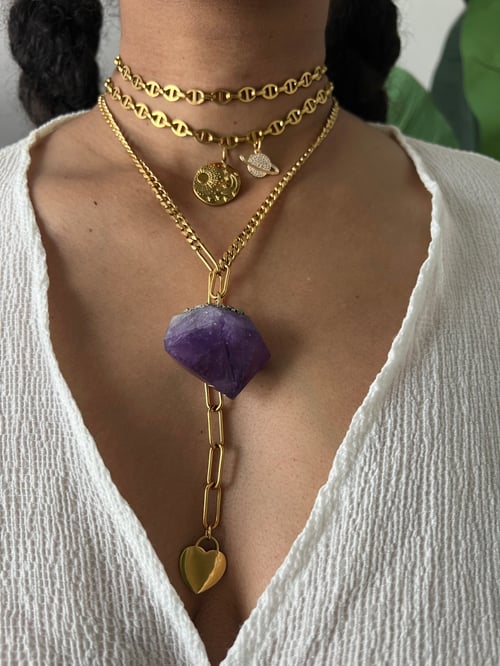 Image of DARA • Amethyst Drop Necklace
