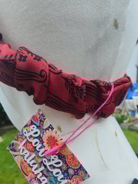 Image 4 of Boho turban Head Band- sari fabric red and orange