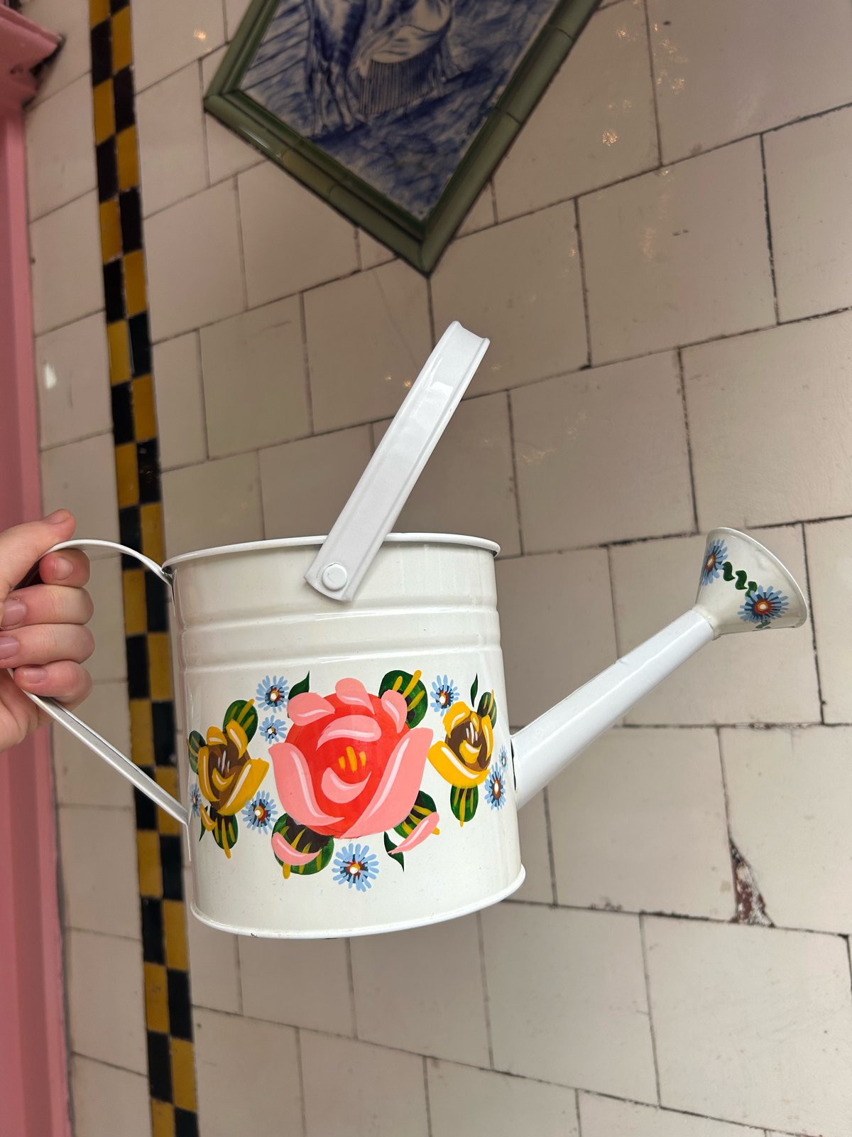 Image of Watering Can with Canal Boat Roses *DISCOUNTED*